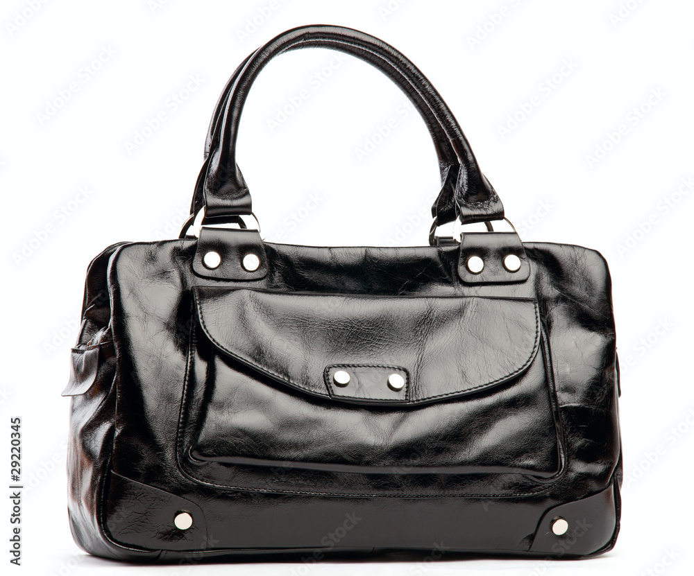 Black female bag over white background Black female bag over white background