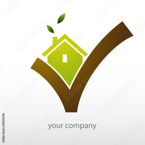 logo entreprise, habitat, maison, v