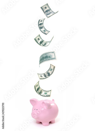 Dollar savings piggy bank