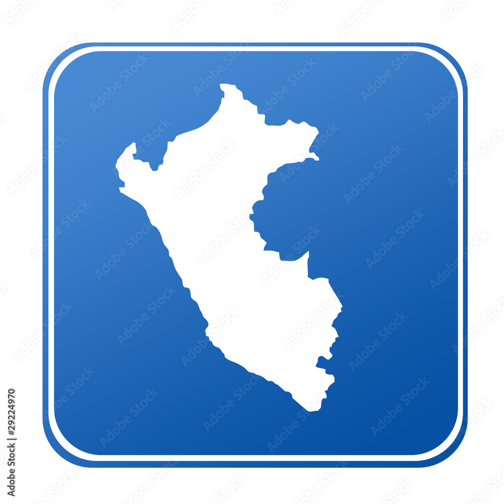 Obraz premium Peru map button
