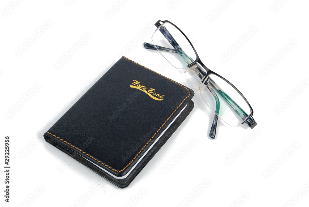 Notepad and glasses Notepad and glasses