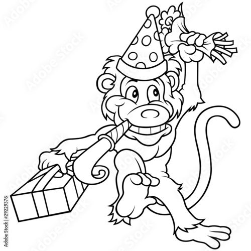 Monkey and Birthday Party -...