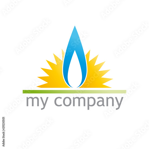Logo sun and flame gas  # Vector