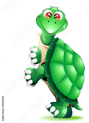 Tartaruga Cartoon con Pannello-Turtle Cartoon Panel-Vector photo