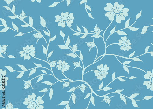 vector blue floral seamless texture