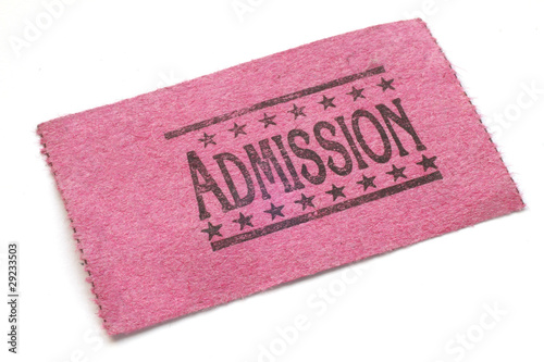 Pink admission ticket