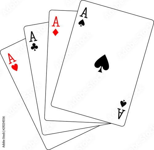 four aces poker playing cards