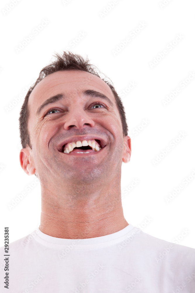 Portrait of a handsome middle-age man happy
