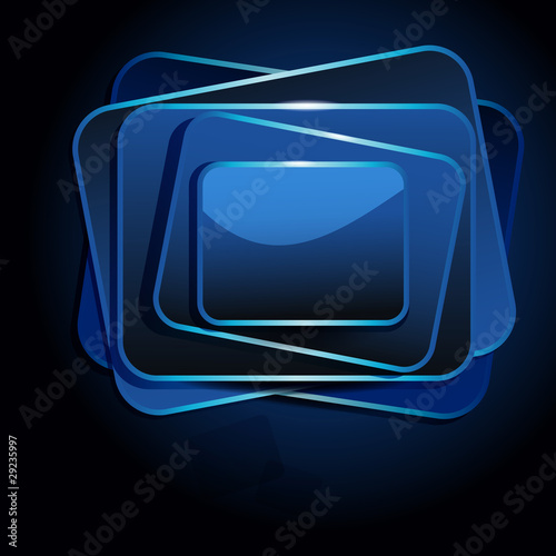 Abstract speech banner on dark background, vector design.