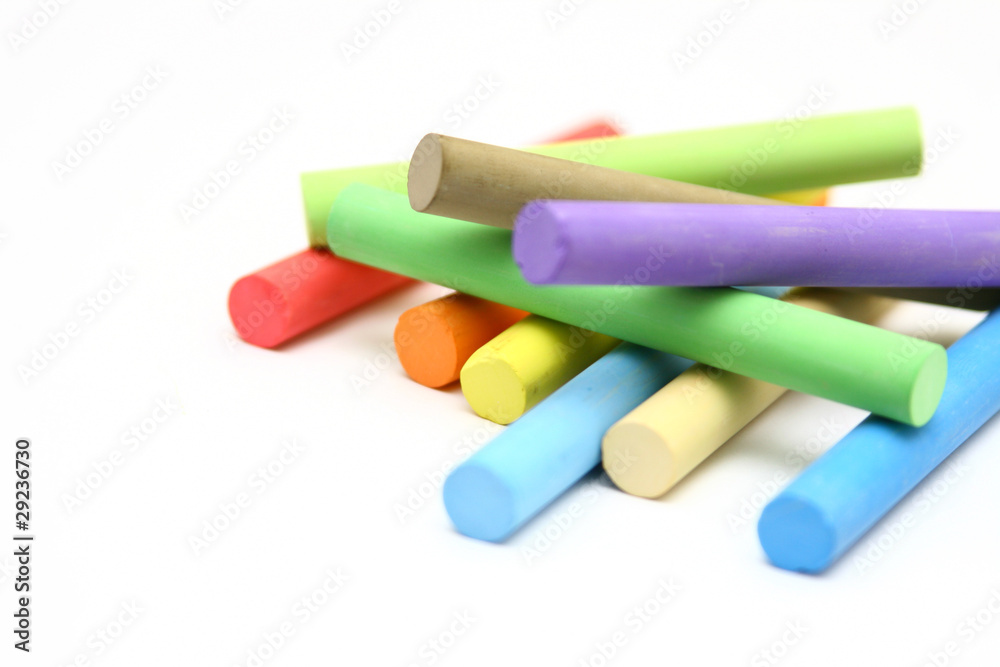 Group of colour chalk sticks Group of colour chalk sticks