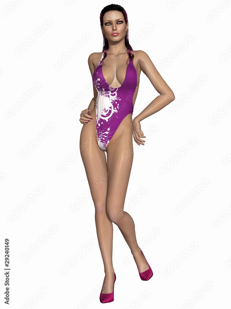 Sexy Model Im Badeanzug Stock Illustration Adobe Stock