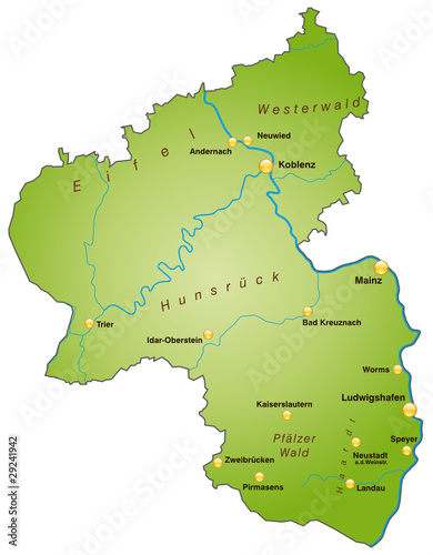 Bundesland Rheinand-Pfalz als Übersicht