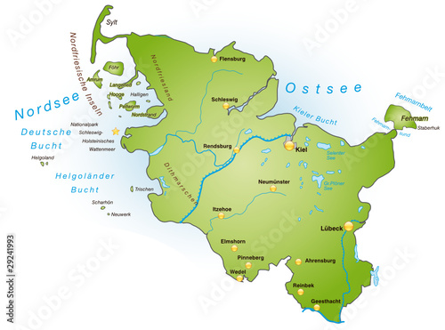Bundesland Schleswig-Holstein als Übersicht