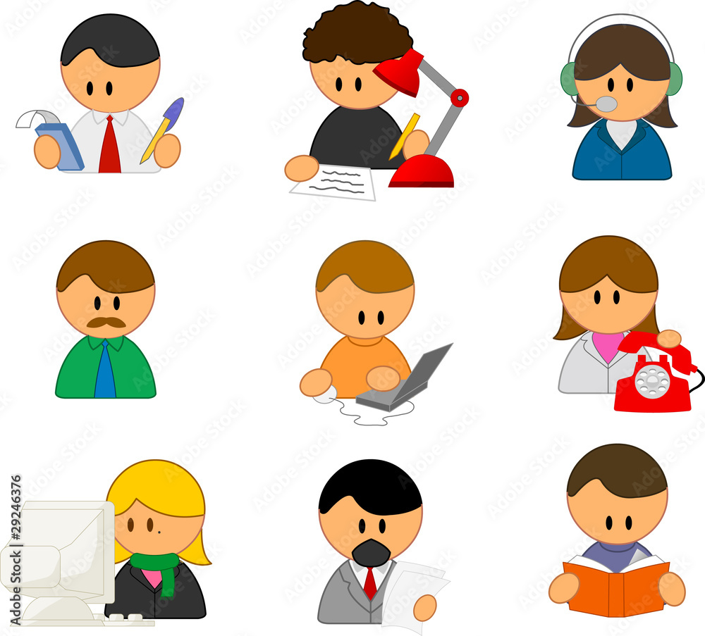 set of funny vector people icons set of funny vector people icons