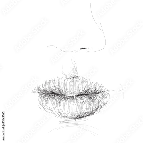Mouth / realistic sketch (not auto-traced)