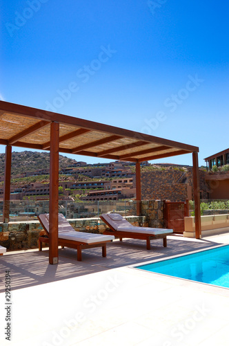 Swimming pool at  luxury villa, Crete, Greece © slava296