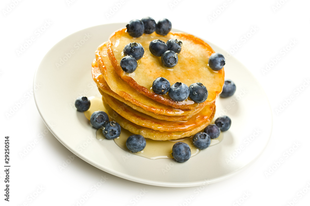 tasty pancakes with blueberries