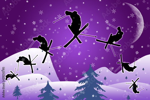 Saut à ski silhouette photo