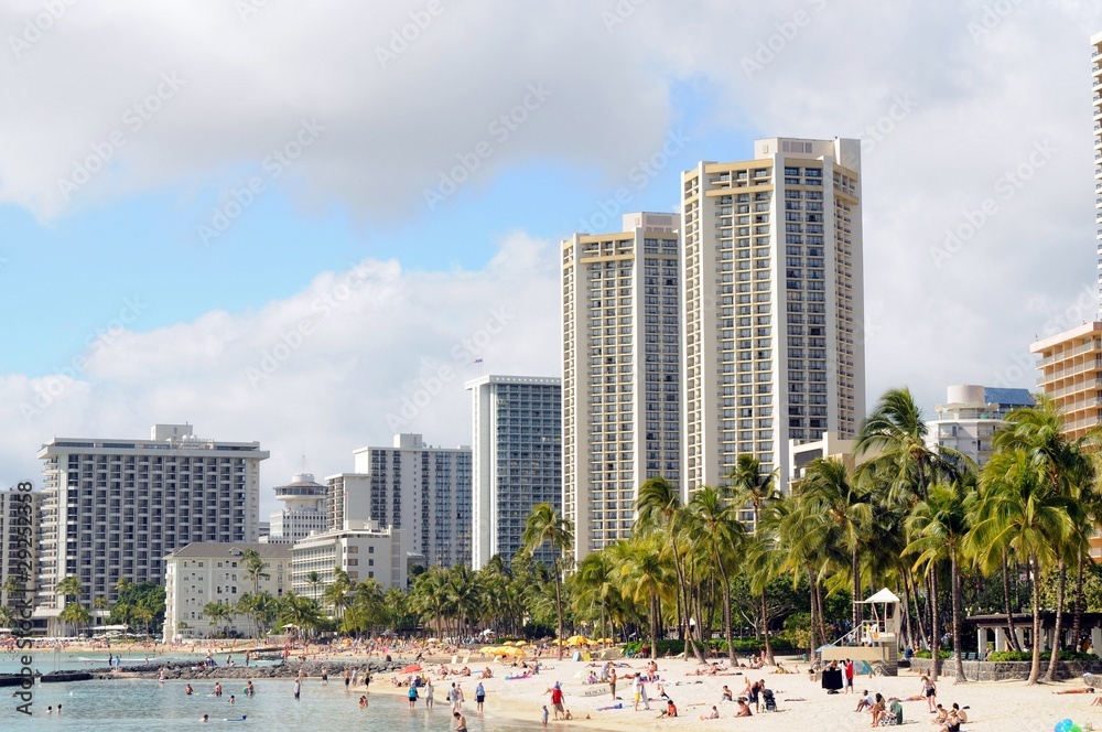 Obraz premium Waikiki Honolulu Hawaii