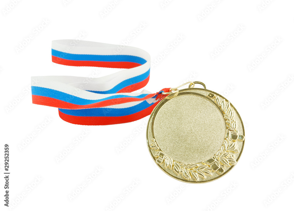 Fototapeta premium Gold medal isolated on white