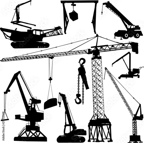 construction crane collection - vector