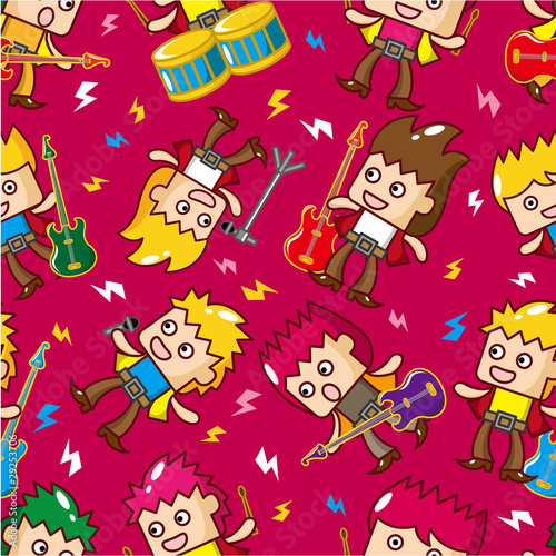 seamless rock band pattern © notkoo2008