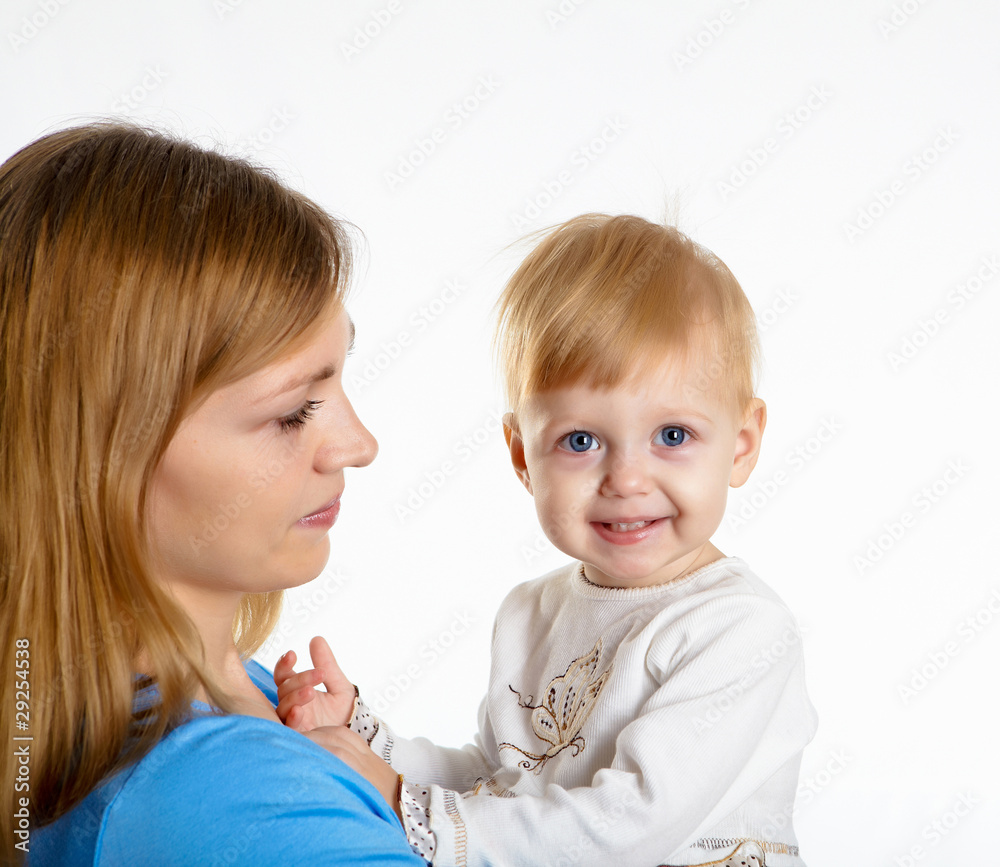 young mother having fun with her little son young mother having fun with her little son