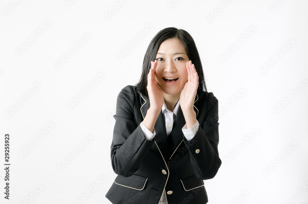 叫ぶ女性社員 叫ぶ女性社員