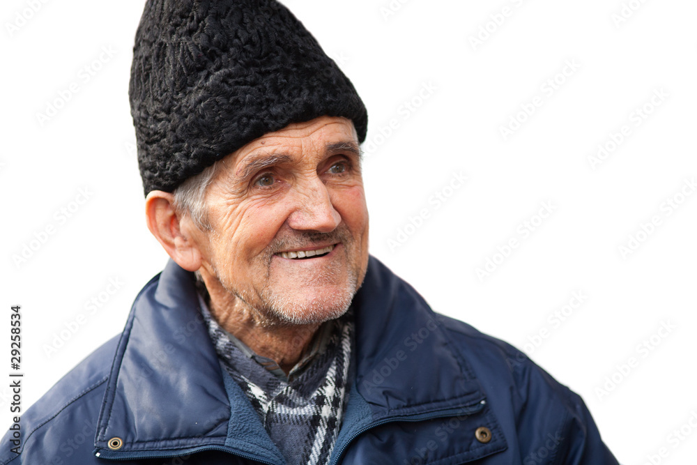 Happy senior man isolated on white Happy senior man isolated on white