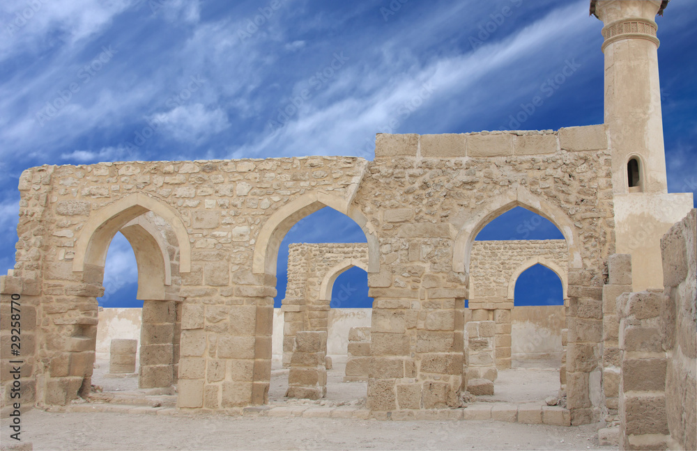 Beautiful archways of Al Khamis mosque, Bahrain
