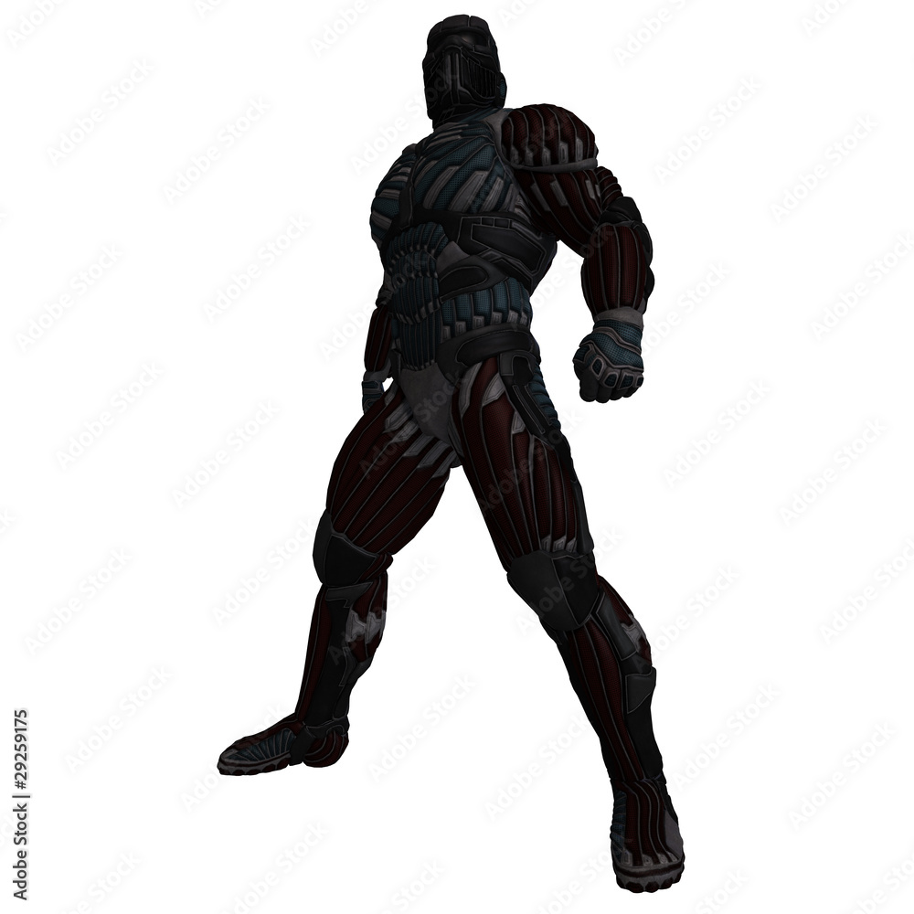 science fiction male character in futuristic suit. 3D rendering