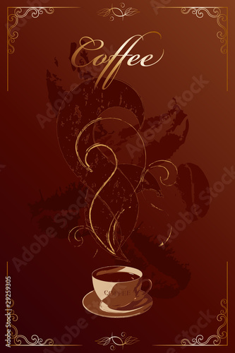 Vector Coffee Background. Easy to modify