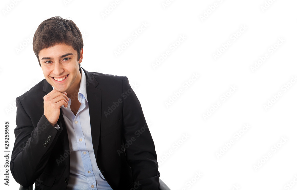 Young confident businessman isolated on white Young confident businessman isolated on white