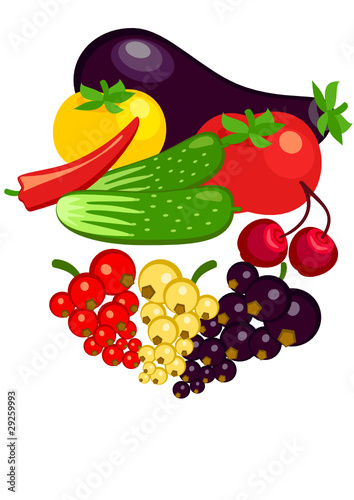 Fototapeta Naklejka Na Ścianę i Meble -  vegetables and berries currants