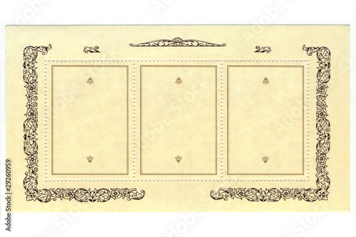 Postal old paper on white background