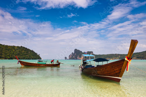 Longboats on Phi Phi island  Thailand