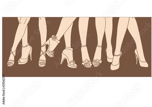 Beautiful female legs silhouette