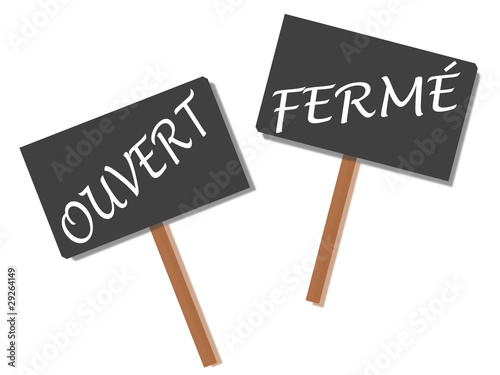 PANCARTES OUVERT ET FERME