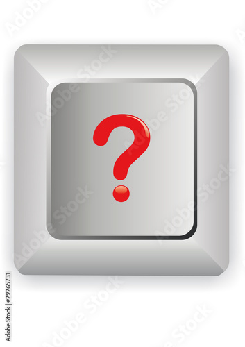 computer keyboard with question mark
