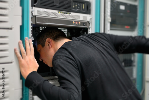 network technician is working