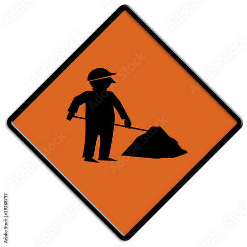 Baustelle Schild orange