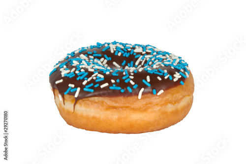 Donut with Sprinkles on White Background