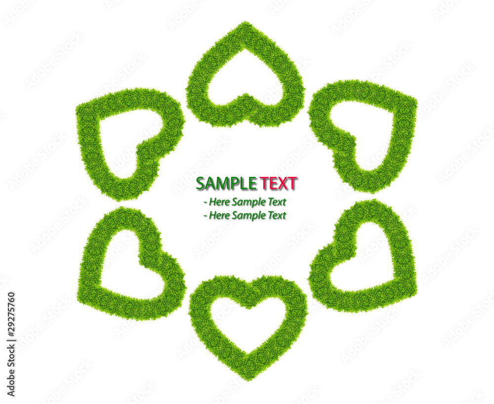 green grass love heart frame isolated green grass love heart frame isolated