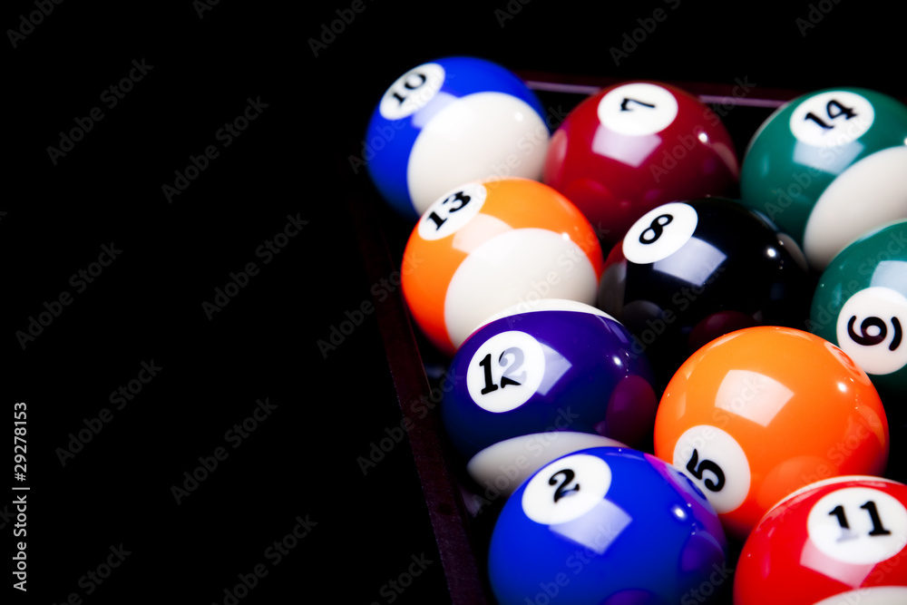 Billiard balls isolate on black Billiard balls isolate on black