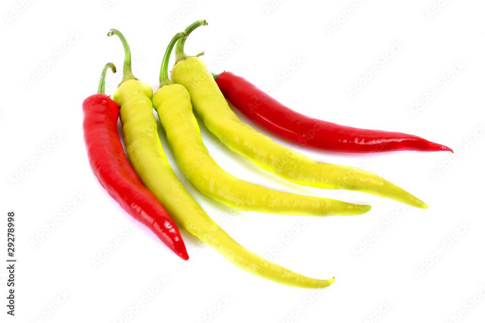 Peppers isolated on white
