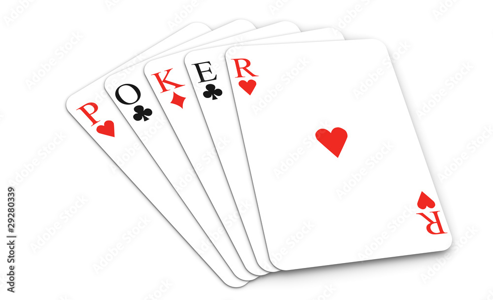 Poker word with playing cards Poker word with playing cards