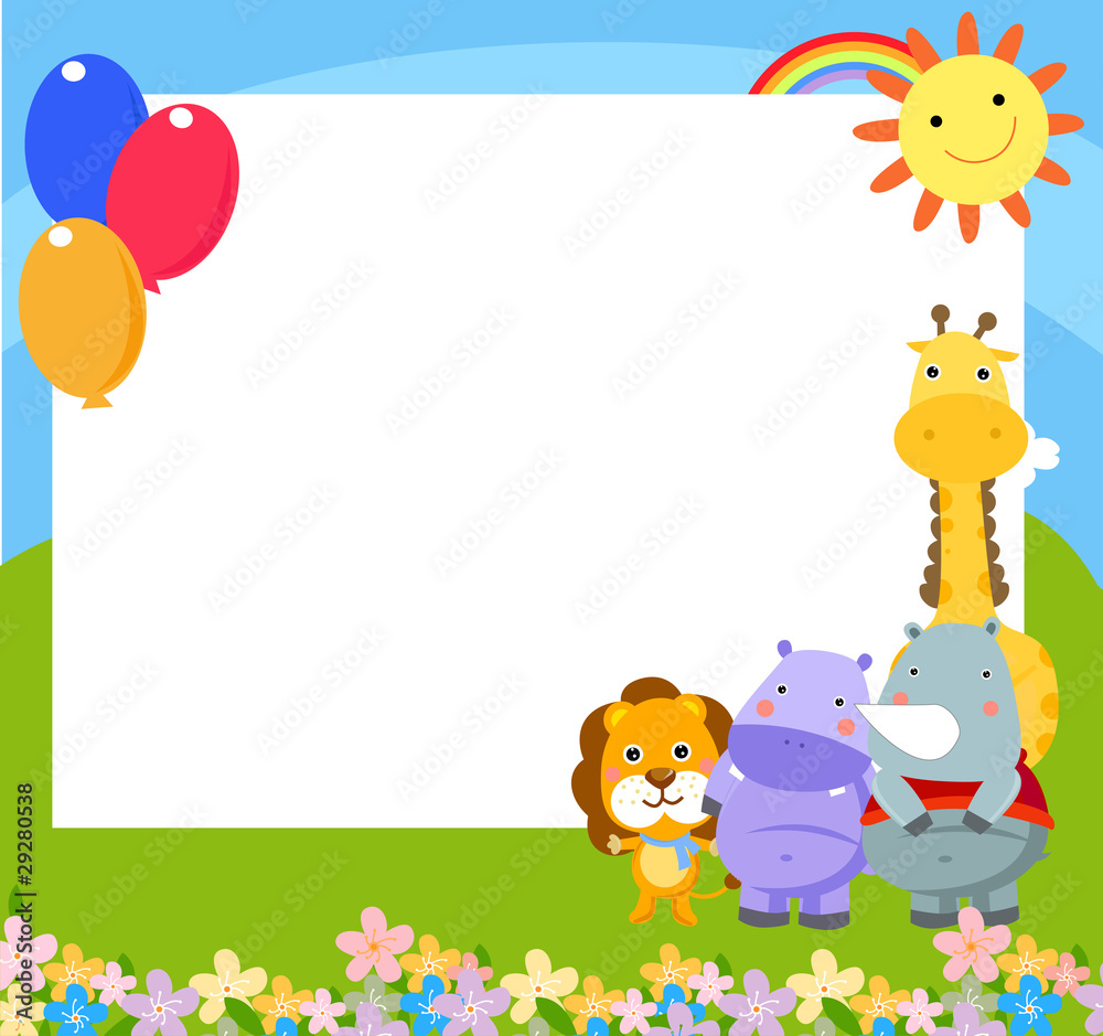 Naklejka premium animal and frame