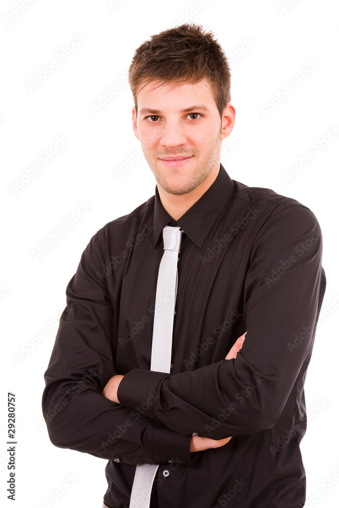 young business man portrait in white background young business man portrait in white background