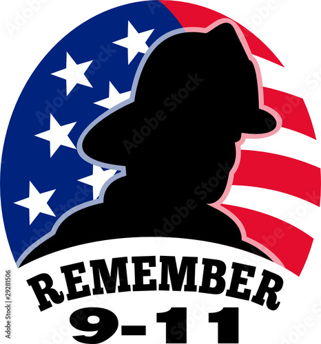 9-11 fireman firefighter american flag