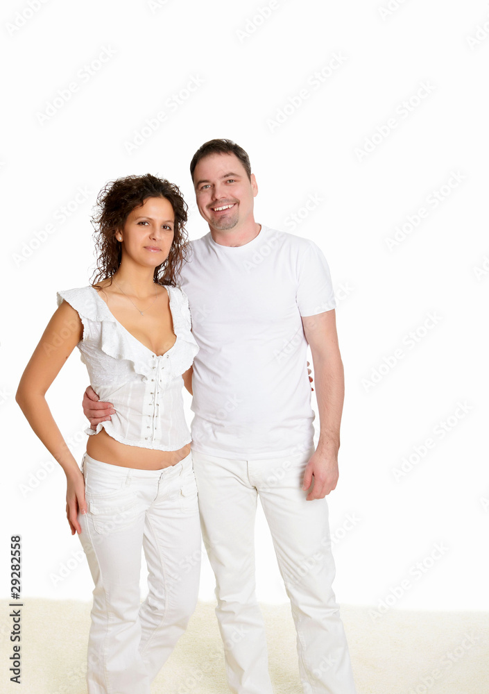 a happy young couple in love